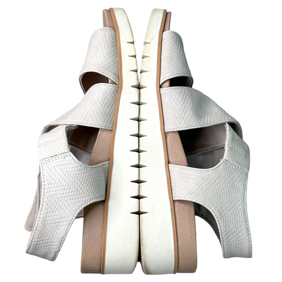 Dr. Scholls Get It Beige Cream Strappy Wedge Sandals Women's 8.5M Hook & Loop - Picture 4 of 8